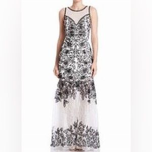 Sue Wong Floral Lace Trumpet Gown, size 0